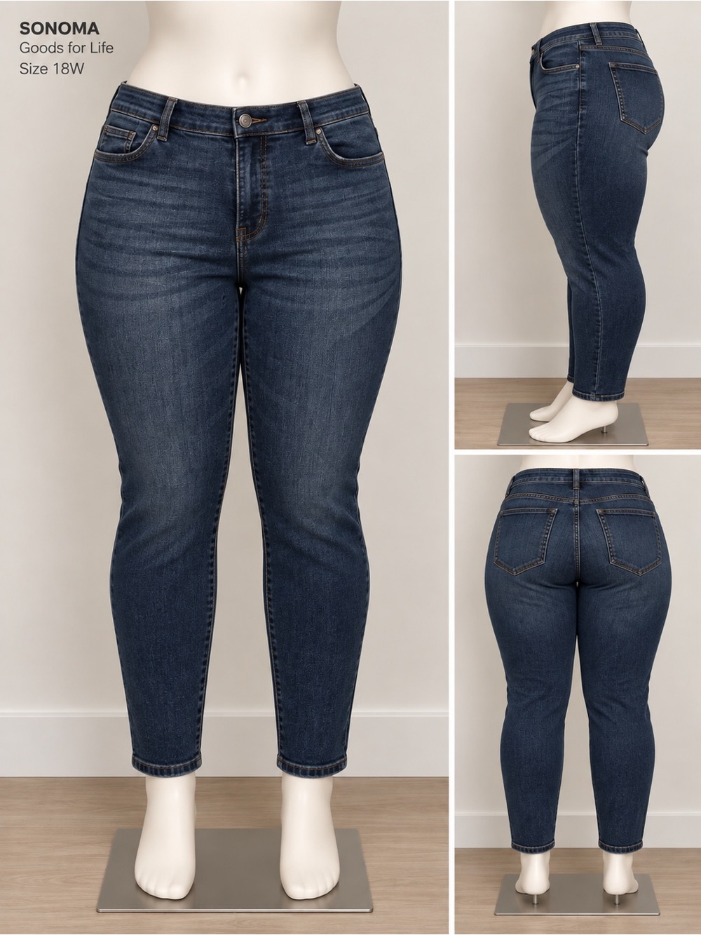 Sonoma Dark Blue Ankle Skinny Jeans